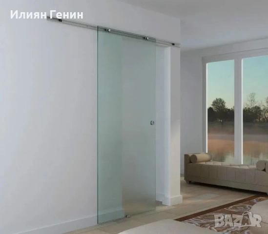 HOMCOM Стъклена плъзгаща се врата, снимка 2 - Интериорни врати - 53576210