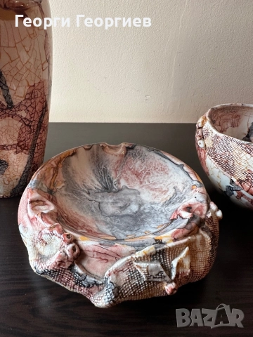 Комплект авторски порцеланови съдове, снимка 4 - Вази - 52404773