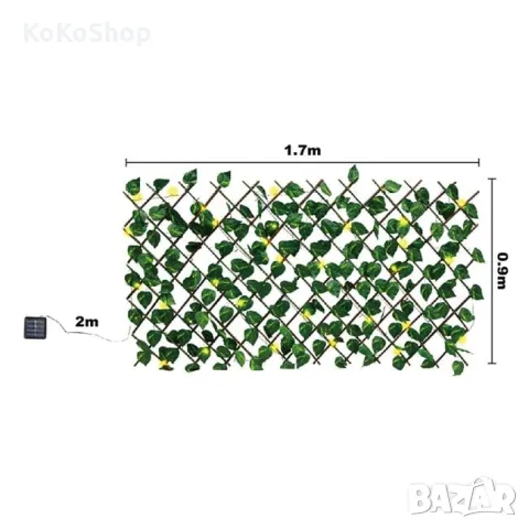 Пергола с листа и соларни LED светлини-170х90/сгъваема пергола/градинска пергола, снимка 3 - Градински мебели, декорация  - 49304211