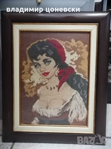 Ръчно ушит гоблен Испанка, Стара картина