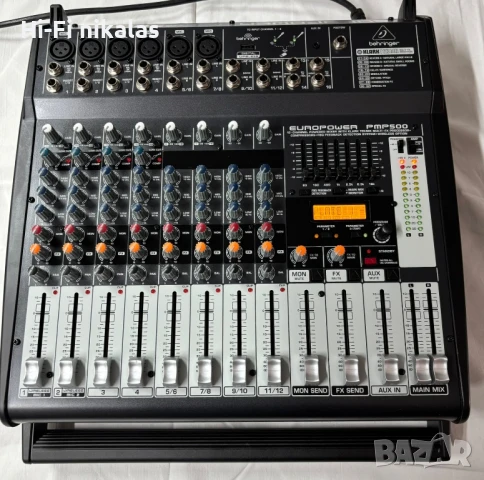 активен мишпулт смесител миксер професионално стъпало BEHRINGER PMP 500, снимка 2 - Ресийвъри, усилватели, смесителни пултове - 50791852
