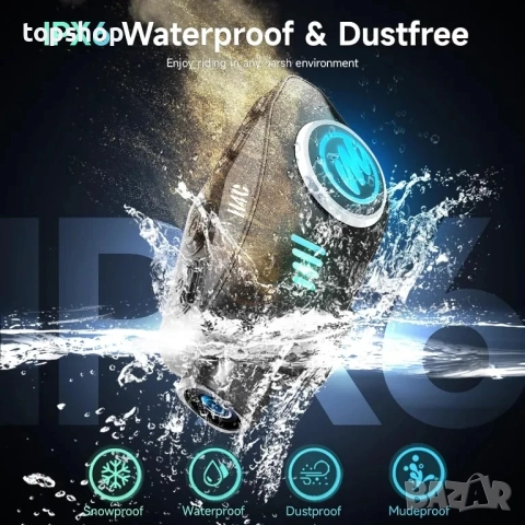 НОВИ IPX6 слушалки за мотоциклетна каска с камера Moman H4C 360° снимане с 32GB TF карта..., снимка 5 - Аксесоари и консумативи - 51636647