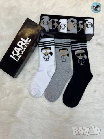 чорапи в кутия nike hermes karl lagerfeld fendi lacoste , снимка 5 - Дамски чорапи - 50746627