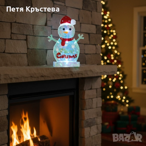 LED светещ снежен човек Merry Christmas, снимка 4 - Декорация за дома - 52289054