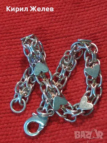 ДЕБЕЛО ПОСРЕБРЕНА АРТ ГРИВНА от БЛАГОРОДНА СТОМАНА РОМАНТИЧНА ВИНТИДЖ ПЛЕТКА със СЪРЧИЦА 49279, снимка 16 - Гривни - 49886296