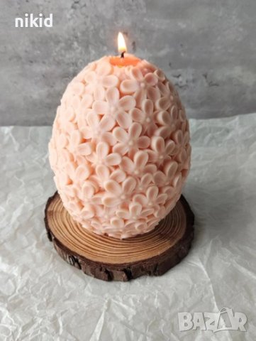 3d Яйце в цветя силиконов молд форма свещ шоколад гипс декор, снимка 2 - Форми - 43915149