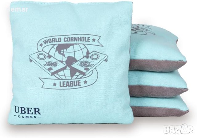 World Cornhole League 8 професионални чувала Cornhole 4 зелени и 4 сиви, 15 cm x 15 cm, 450 g, снимка 7 - Други спортове - 43976923