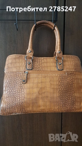 Кафява дамска чанта с кроко принт, снимка 6 - Чанти - 53534927