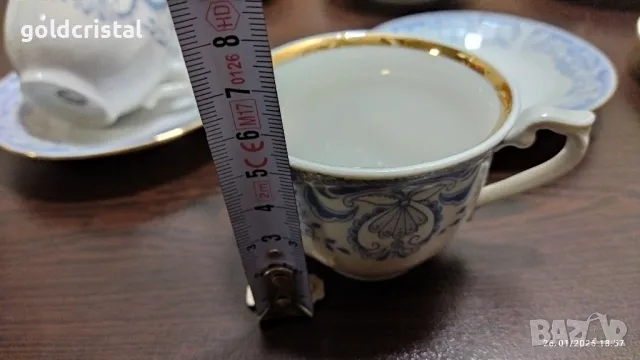 Стар български порцелан Изида чаши за кафе чайник заханица латиера , снимка 4 - Антикварни и старинни предмети - 48841285