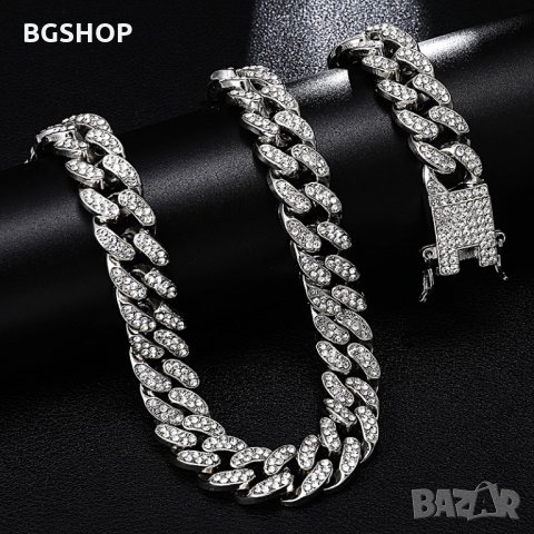 Хип-хоп ланец / Hip-Hop chain Bling Bling - Silver, снимка 4 - Колиета, медальони, синджири - 28402171
