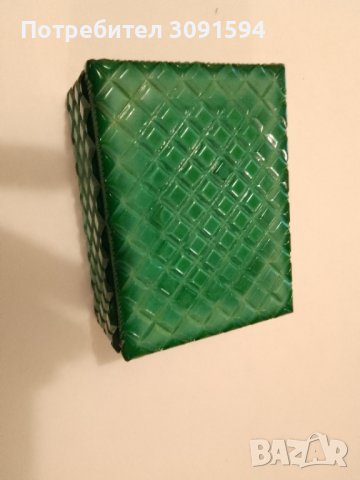 Бохемска стъклена малахитова кутия, снимка 10 - Антикварни и старинни предмети - 44052222
