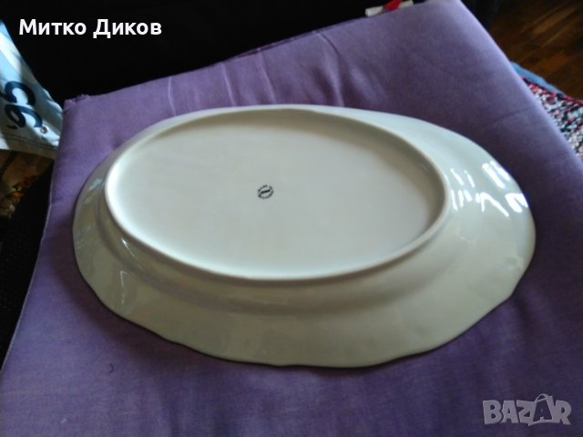 Плато овално порцеланово от соца флорален мотив на Изида 352х224мм -броя 2, снимка 2 - Аксесоари за кухня - 44012974