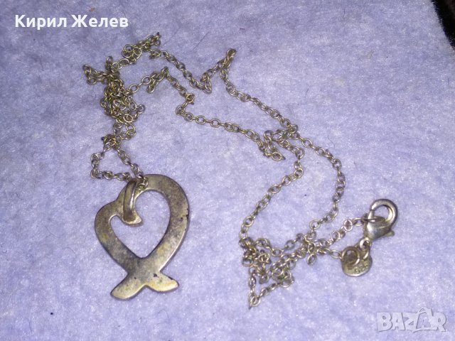 СЪРЦЕВИДНО КРАСИВО СРЕБЪРНО МОДНО КОЛИЕ с МЕДАЛЬОН СРЕБРО 925 ДИЗАЙНЕРСКИ АРТ МОДЕЛ 36458, снимка 11 - Колиета, медальони, синджири - 39643054