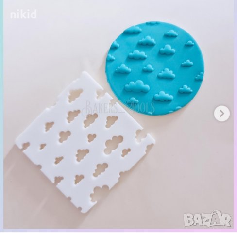 облак облачета облаци печат отпечатък щампа за фондан сладки украса декор пластмасов