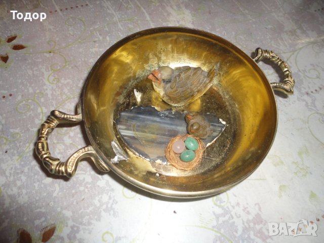 Бронзова композиция пластика декупаж гнездо, снимка 4 - Колекции - 43772254