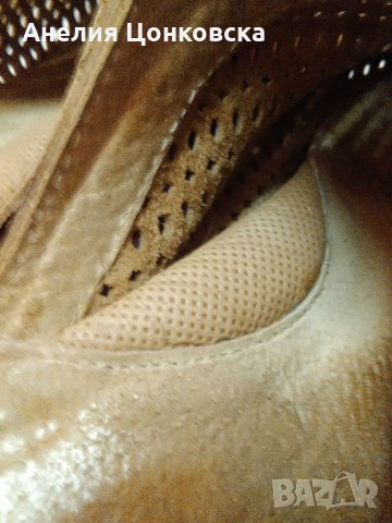 Елегантни бежови чехли естествена кожа, снимка 5 - Сандали - 28870033