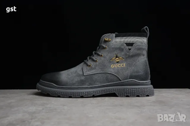 Редки Gucci High Top Shoes Calfskin Leather Handmade мъжки дамски обувки боти, снимка 1