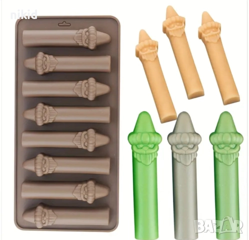 коледни свещи свещички свещ пръчици коледна силиконов молд форма фондан шоколад гипс