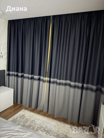 Завеси графит/св. Сиво