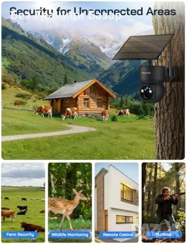 Нова Без WiFi 4G CCTV камера със SIM слот +3 2GB SD Соларна IP66 PTZ, снимка 9 - Други - 53374005