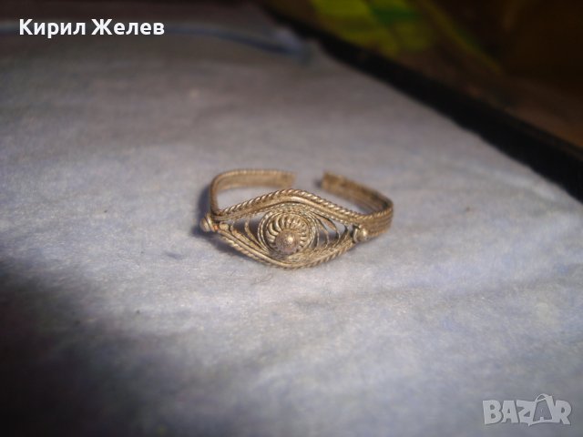 19 ВЕК ВЪЗРОЖДЕНСКИ СРЕБЪРЕН ФИЛИГРАНЕН РЕГУЛИРУЕМ ПРЪСТЕН РЪЧНА МАЙСТОРСКА ЕТНО ИЗРАБОТКА 28778, снимка 11 - Антикварни и старинни предмети - 37277585