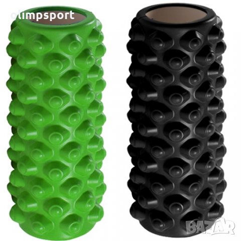 Фоумролер за пилатес и йога MAX, С релефна повърхност за масажи, размер 33х14х14см. Фоумролер (Foam , снимка 3 - Йога - 29039057