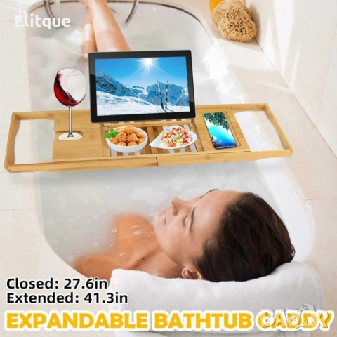 Бамбукова масичка за вана – съвършенство за вашата релаксация, снимка 5 - Други стоки за дома - 52744279