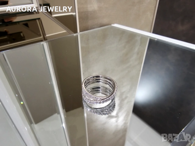 CARTIER Etincelle de Cartier Silver Paved Diamonds Дамски Пръстен, снимка 7 - Пръстени - 53238681