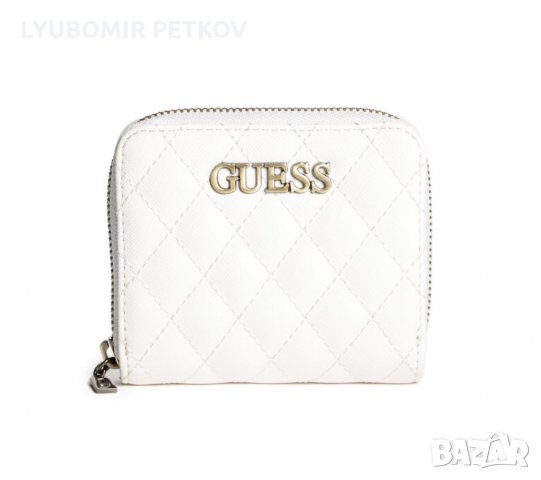 Guess Дамски Бял Кожен Портфейл Портмоне Нов Оригиналено 