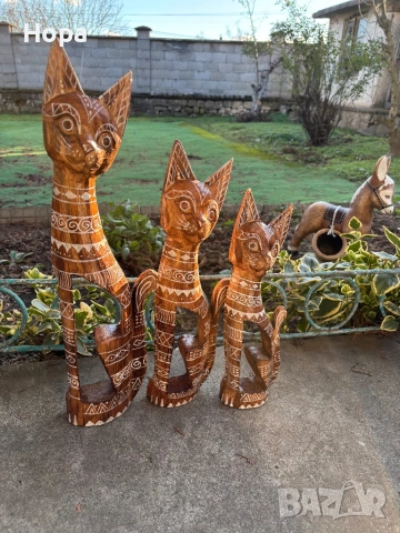 Котки от дърво, снимка 6 - Декорация за дома - 53294905