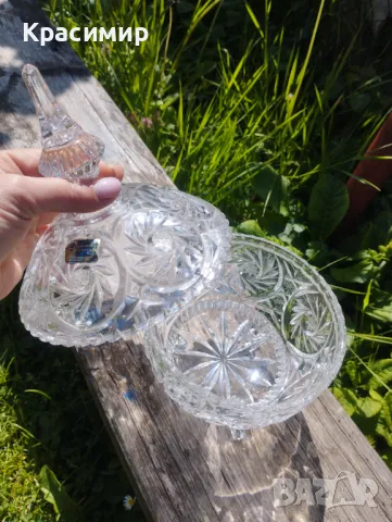 Кристална бонбониера Диаметър 15 см Височина 26 см , снимка 2 - Други - 47381641