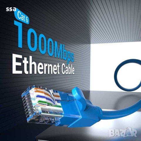 LAN Кабел UTP Cat.6 Patch Cable - 0.5M – Различни цветове Vention, снимка 3 - Кабели и адаптери - 43204734