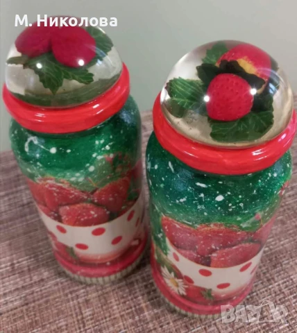 Ръчно Декорирани бурканчета с  декупаж, снимка 6 - Други - 50583905