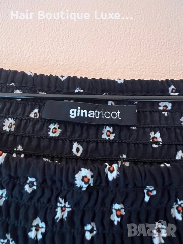 GinaTricot Черна блуза с бели цветя 42 размер 🖤, снимка 7 - Блузи с дълъг ръкав и пуловери - 43996385