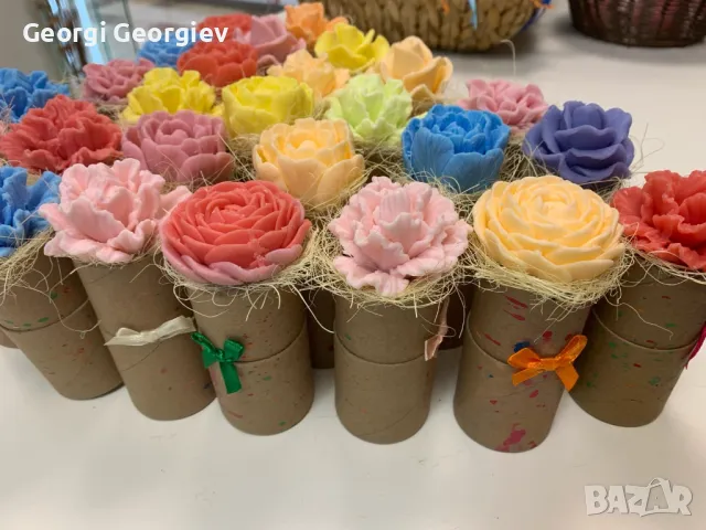 Цветя изработени с глицеринов ароматен сапун , снимка 6 - Декорация за дома - 48664283
