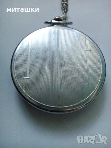Джобен часовник Молния с ланец кюстек, снимка 3 - Антикварни и старинни предмети - 44065813
