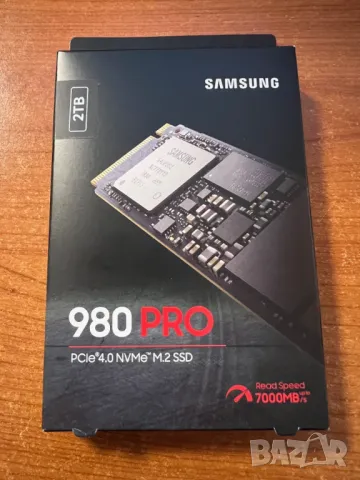 Диск SSD 2TB, Samsung 980 PRO (MZ-V8P2T0BW), PCIe 4.0 NVMe, M.2 (2280), скорост на четене 7000Mb/s