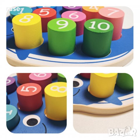 НОВИ! Дървен сортер Кит с цифри числа кубчета, снимка 6 - Образователни игри - 40210669