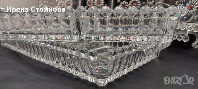 Walther Glas, серия Fabiola. Правоъгълно плато за сервиране с 3 разделения 34/15 , снимка 13 - Чинии - 48199540