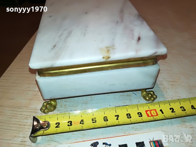 МРАМОРНА КУТИЯ С ОБКОВ 1101231100, снимка 13 - Антикварни и старинни предмети - 39263979