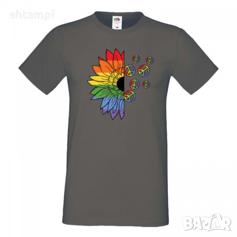 Мъжка тениска Pride Sunflower Peace multicolor Прайд,Празник.Повод,Изненада, снимка 4 - Тениски - 37105106