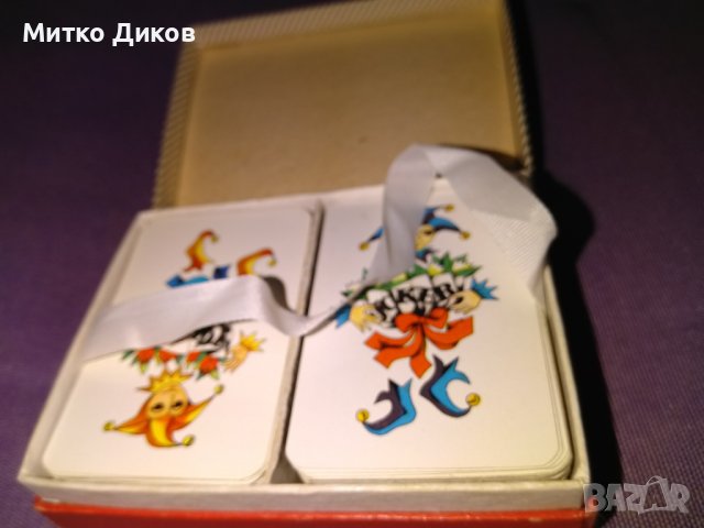 Patience немски мини карти от 50-те години винтидж 65х44мм-нови 2 комплекта 52+3, снимка 8 - Карти за игра - 38612926