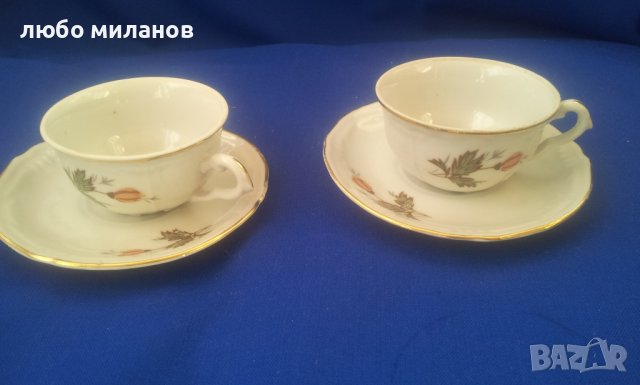 Две ретро чашки и чинийки за кафе, Видин