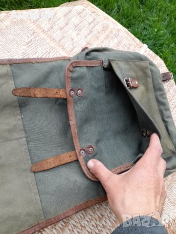Стара брезентова чанта #10, снимка 4 - Антикварни и старинни предмети - 40538760
