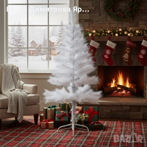 Изкуствена коледна елха - бяла