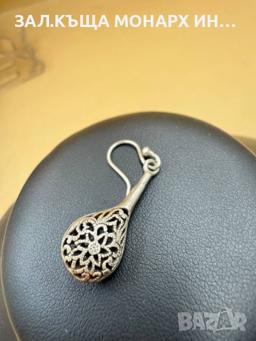 Сребърна обеца, снимка 2 - Обеци - 51468961