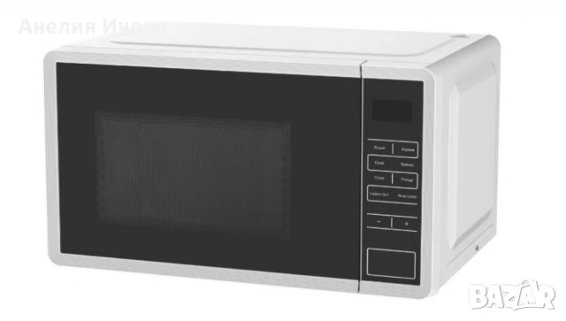 Микровълнова фурна, 700W, 20л., 5 степени на мощност, LED дисплей, Бял, снимка 2 - Микровълнови - 50607438