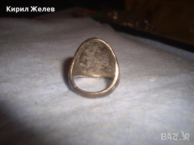 СТАР ФЛОРАЛНО ОРНАМЕНТИРАН МЕСИНГОВ СРЕБРИСТ РЕТРО ВИНТИДЖ ПРЪСТЕН 17528, снимка 7 - Пръстени - 37442765