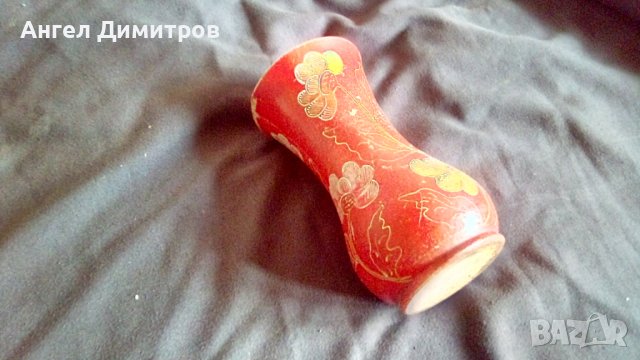 Стара керамична ръчно рисувана ваза, снимка 2 - Вази - 38685037