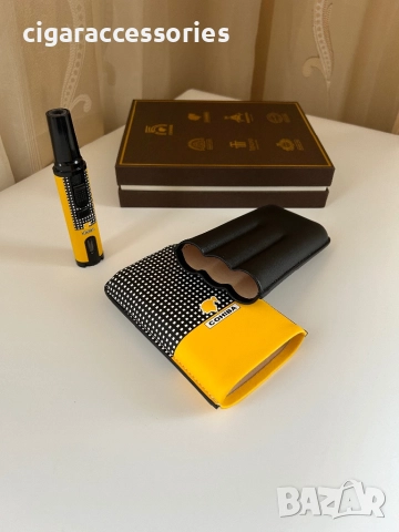 Комплект Cohiba – калъф от естествена кожа и метална запалка, снимка 7 - Запалки - 51102147